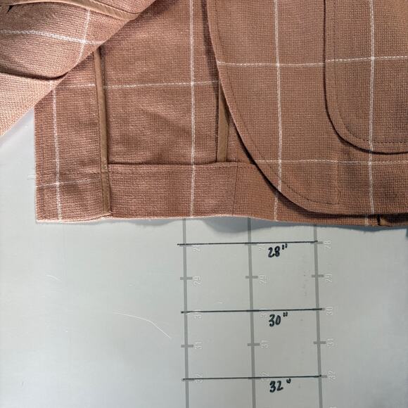 New Madewell Linen Blazer Jacket Womens S Pink Breezewoven Larsen Windowpane - Picture 8 of 11